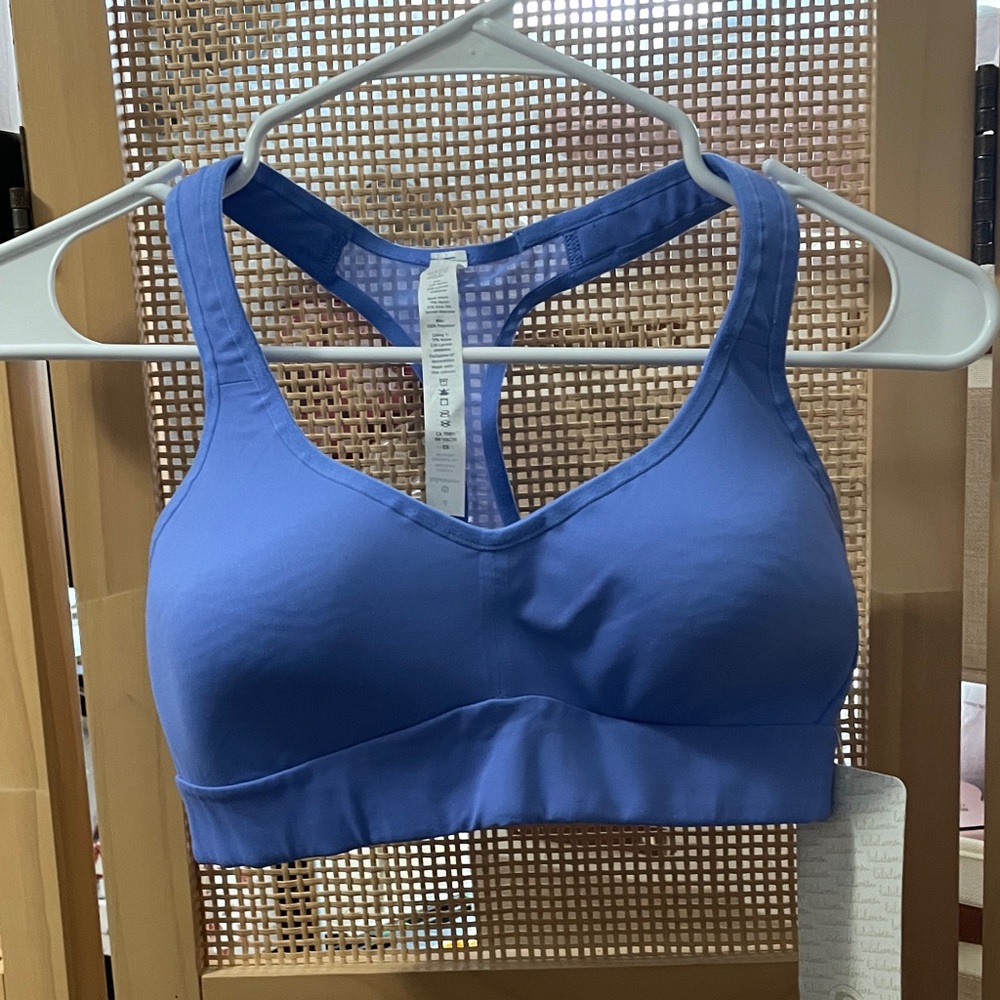 Lululemon Athletica Vibrant Blue Sports Bra speed up bra c/D size 4 LTHZ